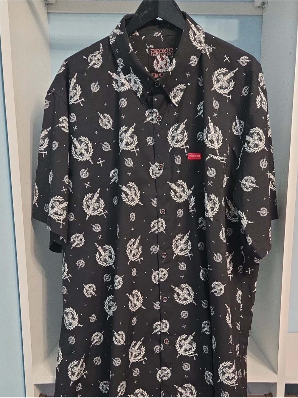 DIXXON “The Candle” Party Shirt Black Short-Sleeve Button-Down